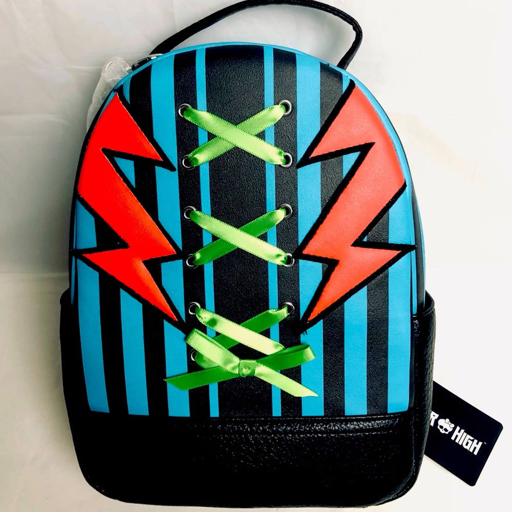 Monster High Frankie Stein “It’s Alive” Lightning Stripe Mini Backpack NWT